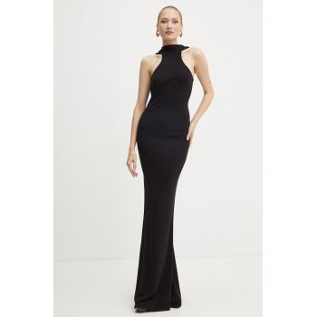 Elisabetta Franchi rochie culoarea negru, maxi, mulata, AB71647E2