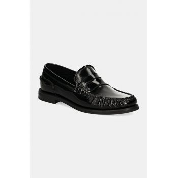 Gant mocasini de piele Gracelyn femei, culoarea negru, cu toc plat, 29571721 G00