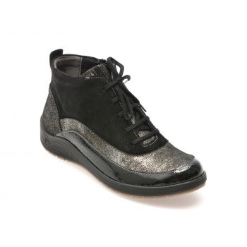 Ghete casual SUAVE negre, 18511, din piele naturala