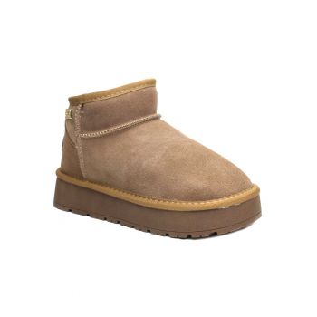 Ghete dama Hugh Platform SCW328030 camel velur