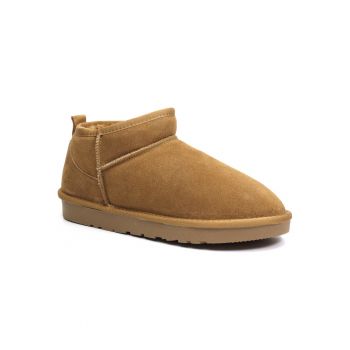 Ghete dama scurte I1200 camel velur -