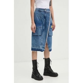 Moschino Jeans fustă din denim midi, dreaptă, 0101.8221