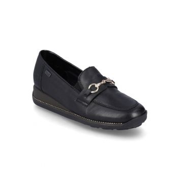 Pantofi de damă Rieker negri cu slip-on cu membrană hidrofugă 44285-00