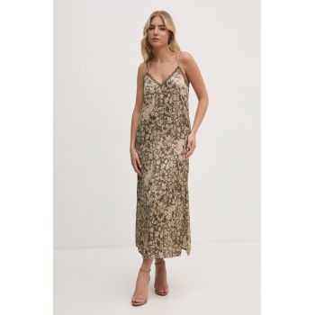 Pepe Jeans rochie PETALY culoarea verde, maxi, drept, PL953620