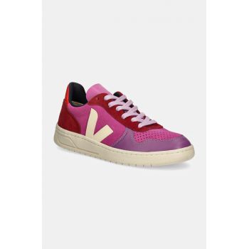 Veja sneakers din piele intoarsă V-10 culoarea roz, VX0303668A