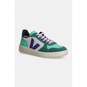 Veja sneakers din piele V-10 culoarea verde, VX0303670A