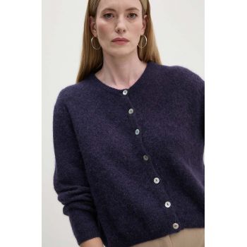 American Vintage cardigan din lana culoarea violet, light, VITO19EH24