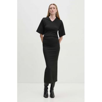 Day Birger et Mikkelsen rochie Margaret - Modern Interlock culoarea negru, maxi, mulata, DAY65243428