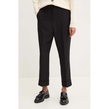 Dkny pantaloni femei, culoarea negru, drept, high waist, D2G4A112