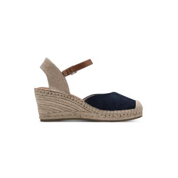 Espadrile wedge de piele intoarsa