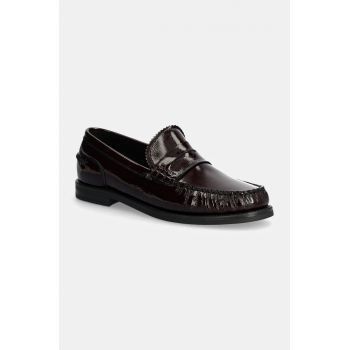 Gant mocasini de piele Gracelyn femei, culoarea bordo, cu toc plat, 29571721 G553