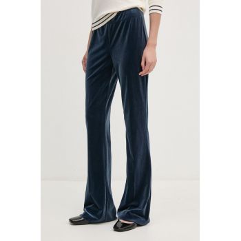 Joseph Ribkoff pantaloni de trening din velur culoarea turcoaz, neted, 234289F24