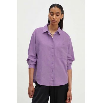 Marc O'Polo camasa de in DENIM culoarea violet, cu guler clasic, relaxed, 5000005030