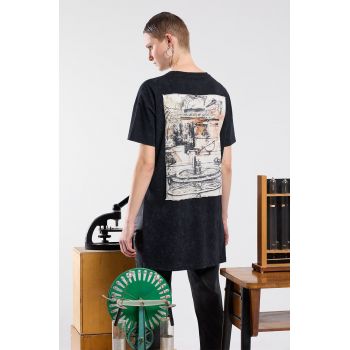 Medicine tricou din bumbac femei, culoarea negru