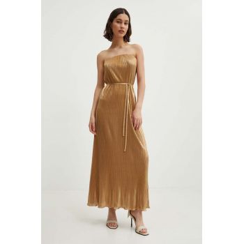 Never Fully Dressed rochie culoarea auriu, maxi, drept, NFDDR1401