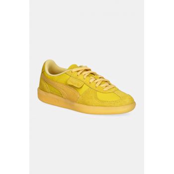 Puma sneakers din piele Palermo culoarea galben, 398381