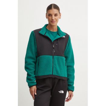 The North Face hanorac fleece Retro Denali Jacket culoarea verde, modelator, NF0A88YRS9W1