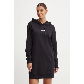 The North Face rochie din bumbac Zumu Hooded Dress culoarea negru, mini, oversize, NF0A89F8JK31