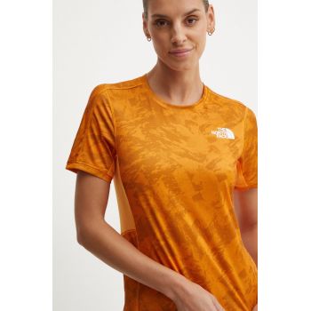 The North Face tricou sport Sunriser culoarea portocaliu, NF0A84LF7OA1