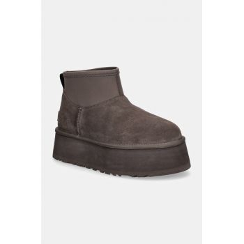 UGG cizme de iarna Classic Mini Dipper culoarea gri, 1168170-THND