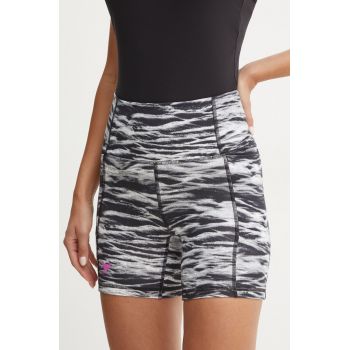 Under Armour pantaloni scurți de antrenament Project Rock culoarea negru, modelator, high waist, 1388091