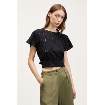 Bluza crop cu dantela Sangallo