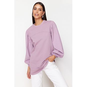 Bluza din amestec de bumbac cu detalii cu fronseuri 55405