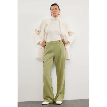 Pantaloni cargo ampli de lyocell