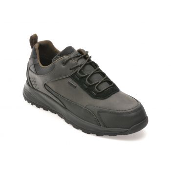 Pantofi casual GEOX negri, U46EZA, din piele ecologica