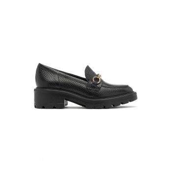 Pantofi loafer de piele cu toc masiv