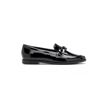 Pantofi loafer de piele ecologica cu aspect lacuit