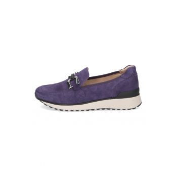 Pantofi loafer de piele intoarsa cu catarama