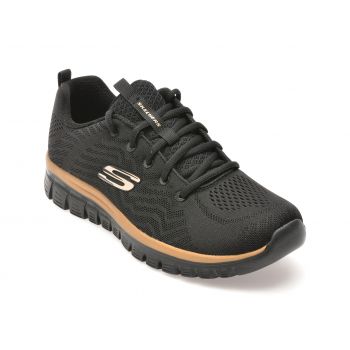 Pantofi sport SKECHERS negri, 12615, din material textil