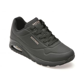 Pantofi sport SKECHERS negri, 73690, din piele ecologica