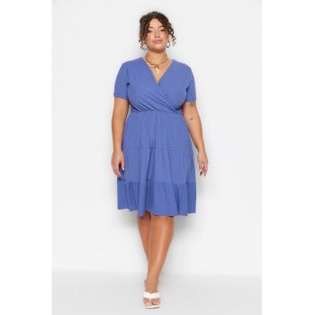 Rochie plus size striata