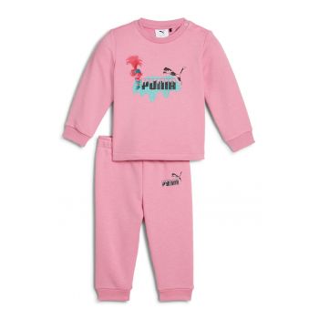 Set de bluza si pantaloni de trening cu imprimeu logo Minicat