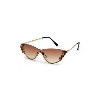 Ochelari de soare cat-eye cu rama metalica