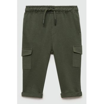 Pantaloni cargo de trening cu snururi - de bumbac