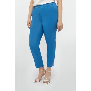 Pantaloni crop cu croiala conica