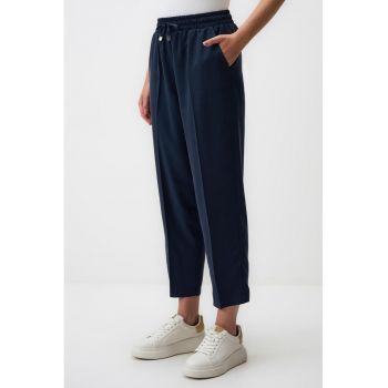 Pantaloni crop cu talie inalta