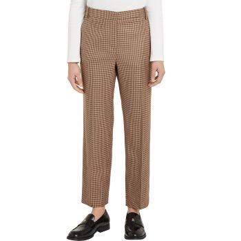 Pantaloni drepti cu model houndstooth