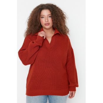 Pulover cu maneci cazute Plus Size