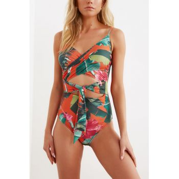 Costum de baie intreg cu model tropical