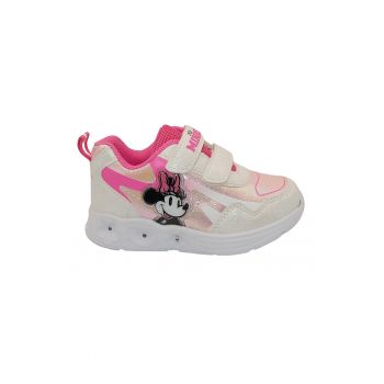 Pantofi sport cu imprimeu Minnie Mouse si velcro