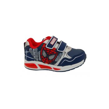 Pantofi sport de piele ecologica cu model Spiderman