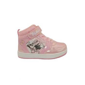 Pantofi sport high-top cu imprimeu cu desene si velcro