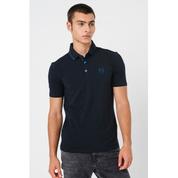 Tricou polo slim fit cu logo