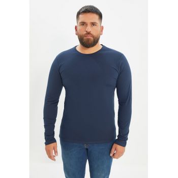 Bluza regular fit cu decolteu la baza gatului