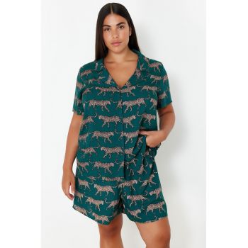 Pijama cu imprimeu Plus Size