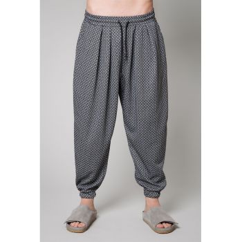 Pantaloni harem de bumbac cu model